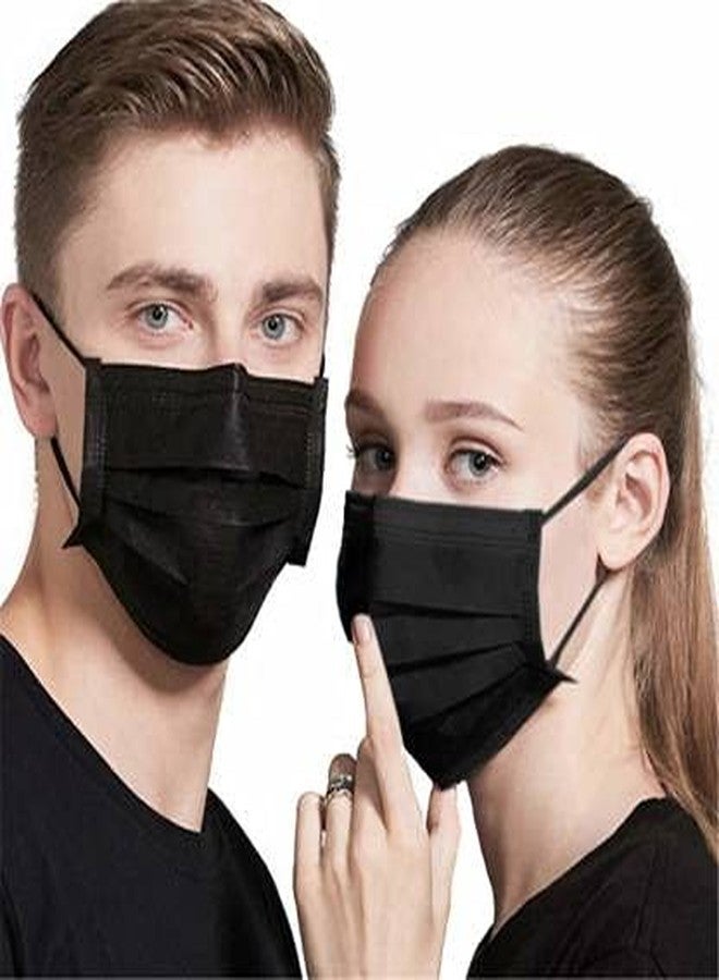 WELLSTAR 3 PLY Disposable Mask,Export Quality Non Woven Breathable Mask With Comfortabel Earloop & Nose Pin 100 Blue And 100 Black Colour Pack of 200 - Image 3